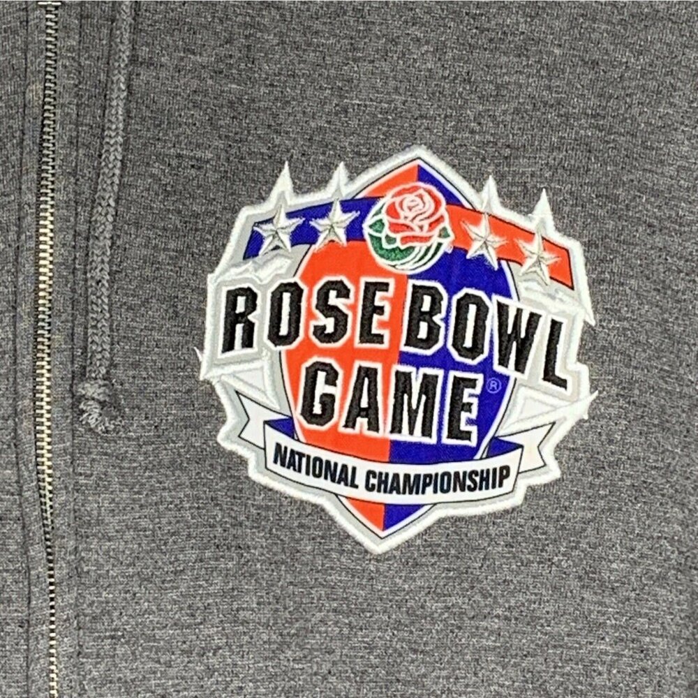 Texas Longhorns Rose Bowl Game National Championship Gray Zip Hoodie Unisex Size - Picture 4 of 16